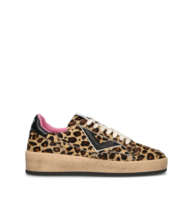 QUATTROBARRADODICI Sneaker donna bianca maculata in cavallino