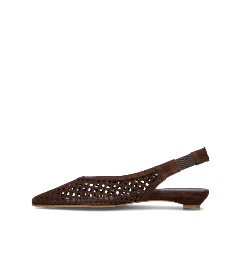 PHIL MELVIS Slingback donna testa di moro in suede