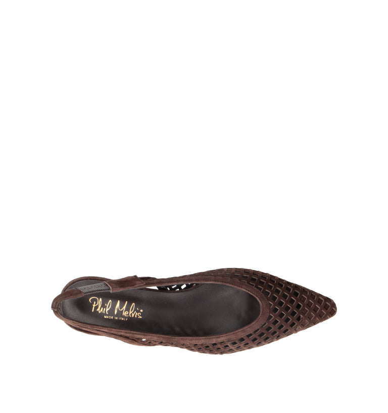 PHIL MELVIS Slingback donna testa di moro in suede