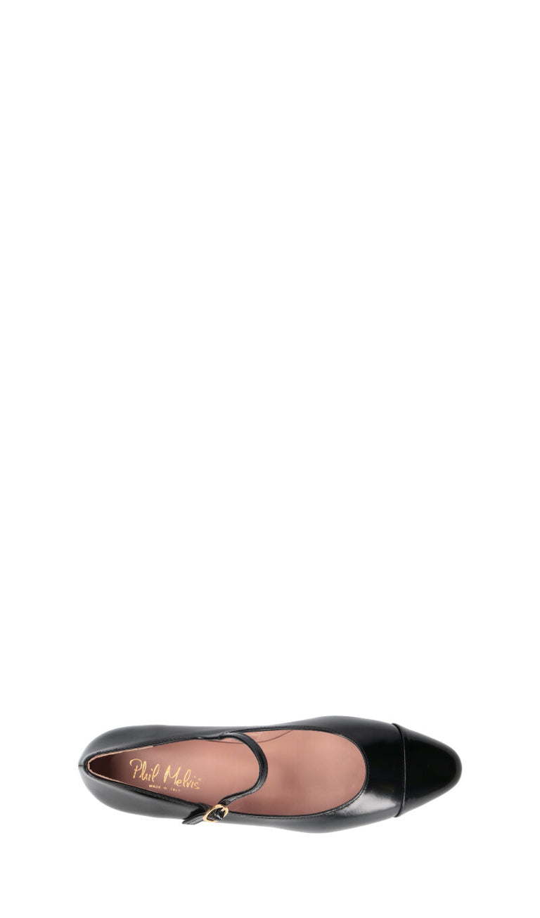 PHIL MELVIS Ballerina donna nera in pelle
