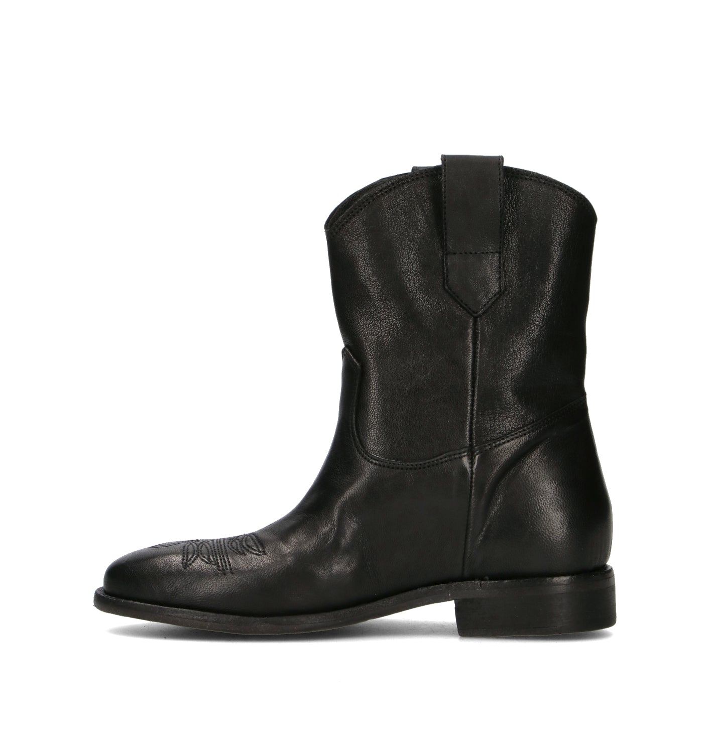 PHIL MELVIS Tronchetto donna nero in pelle