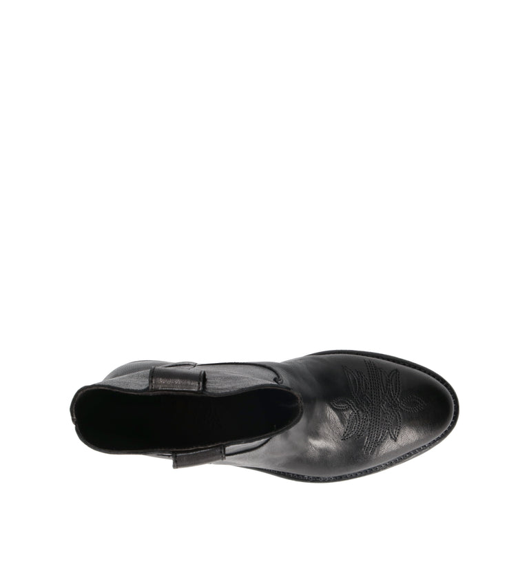 PHIL MELVIS Tronchetto donna nero in pelle