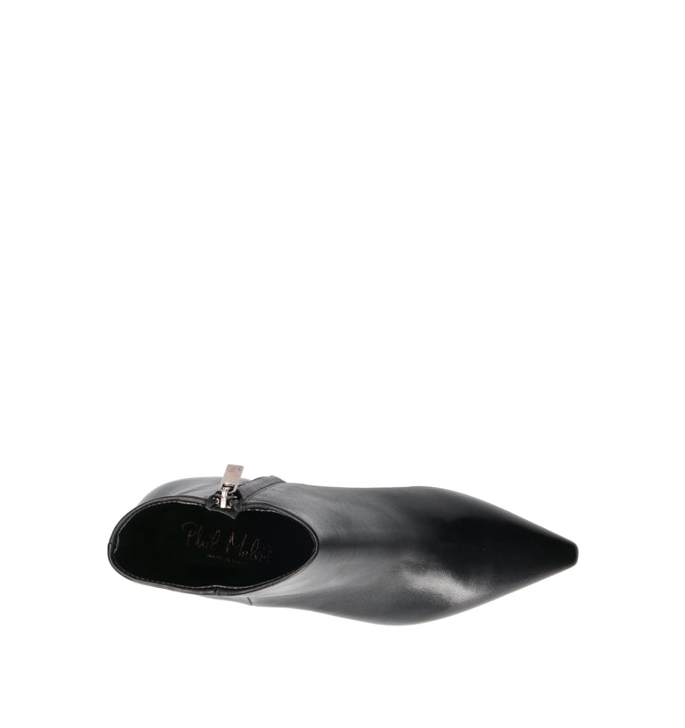 PHIL MELVIS Tronchetto donna nero in pelle
