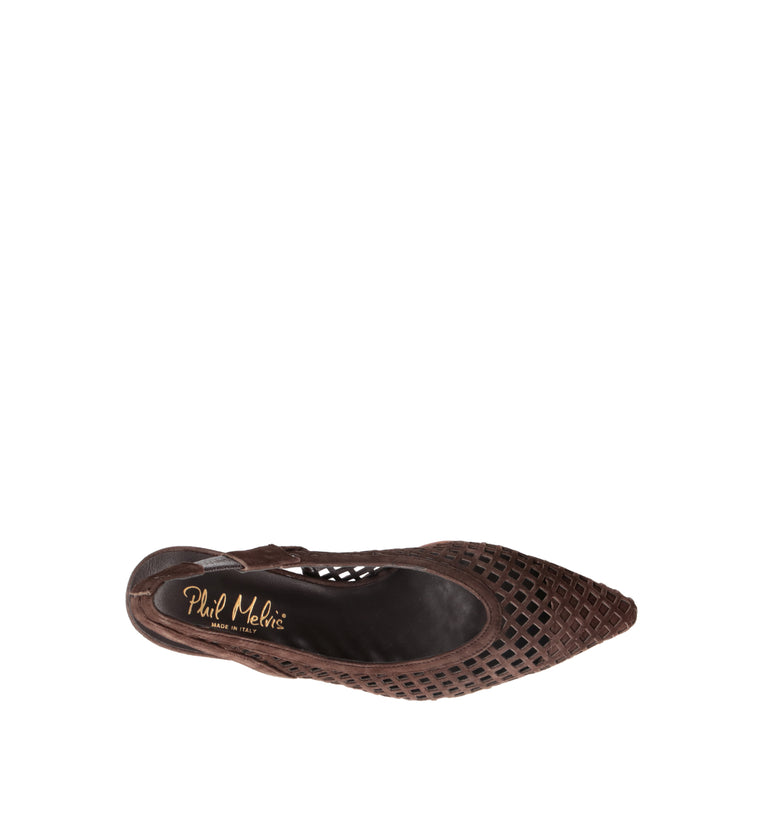 PHIL MELVIS Slingback donna testa di moro in suede