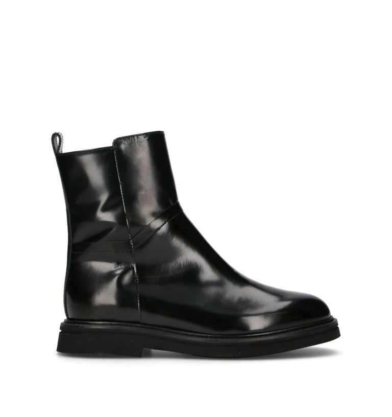 PHIL MELVIS Tronchetto donna nero in pelle