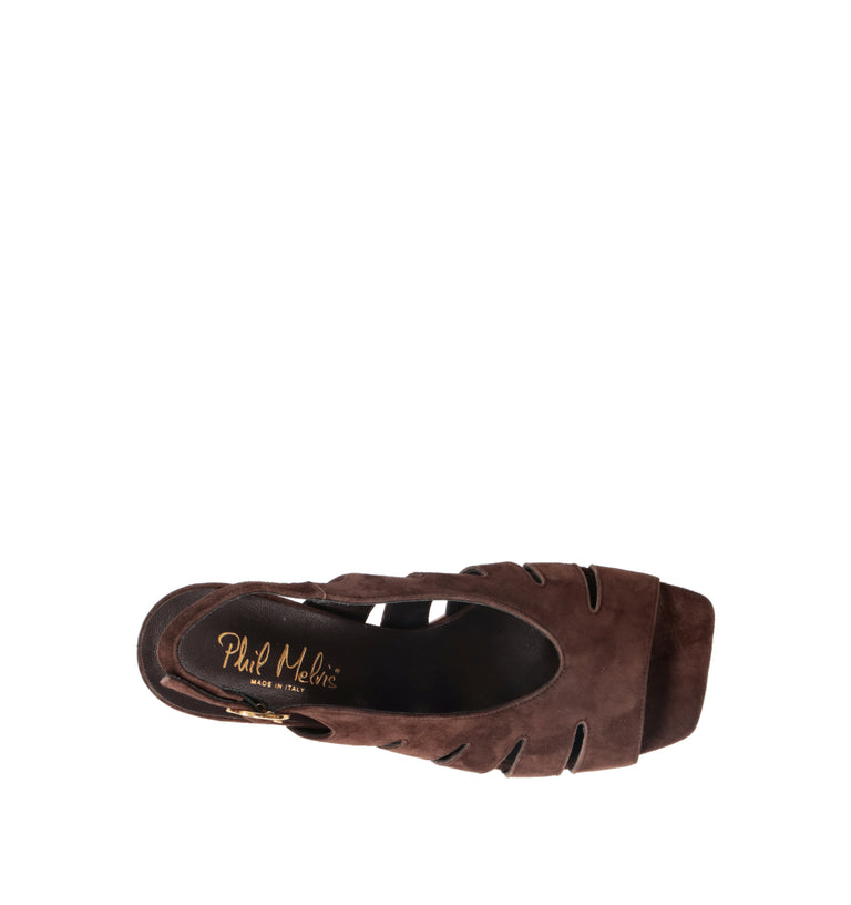 PHIL MELVIS Sandalo donna testa di moro in suede