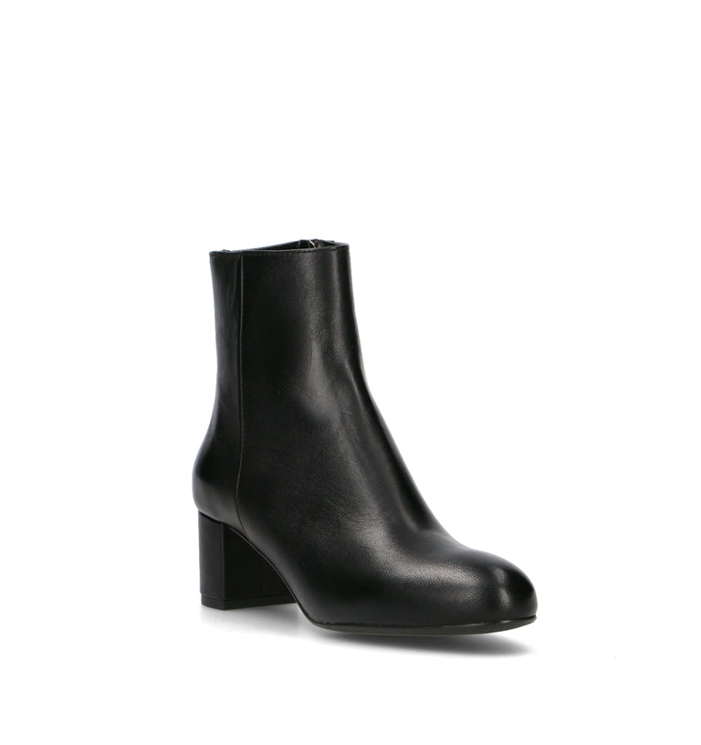PHIL MELVIS Tronchetto donna nero in pelle