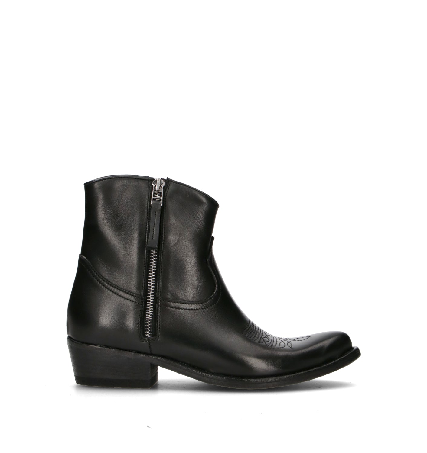 PHIL MELVIS Tronchetto donna nero in pelle