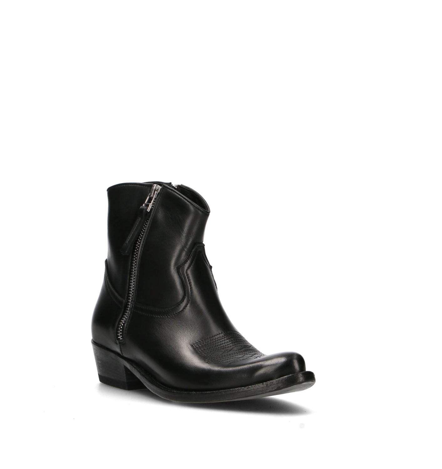 PHIL MELVIS Tronchetto donna nero in pelle