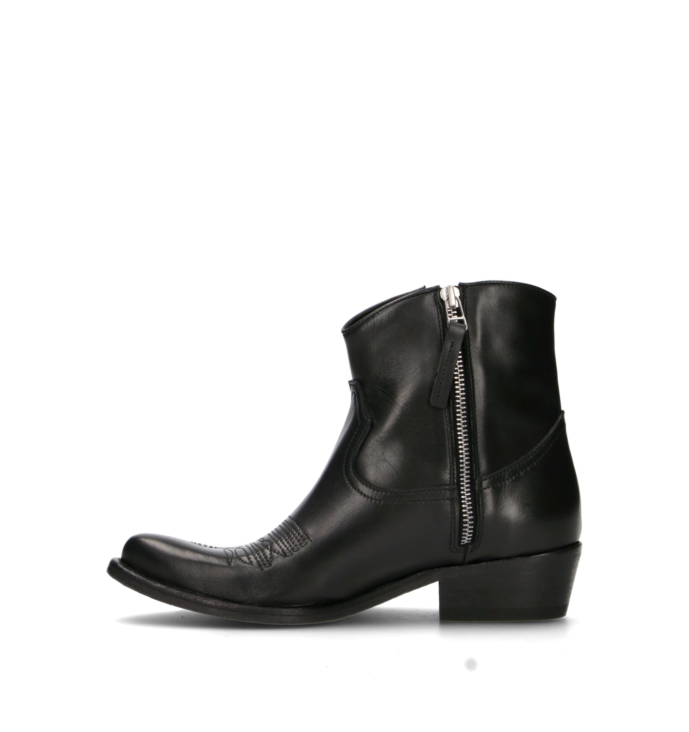 PHIL MELVIS Tronchetto donna nero in pelle