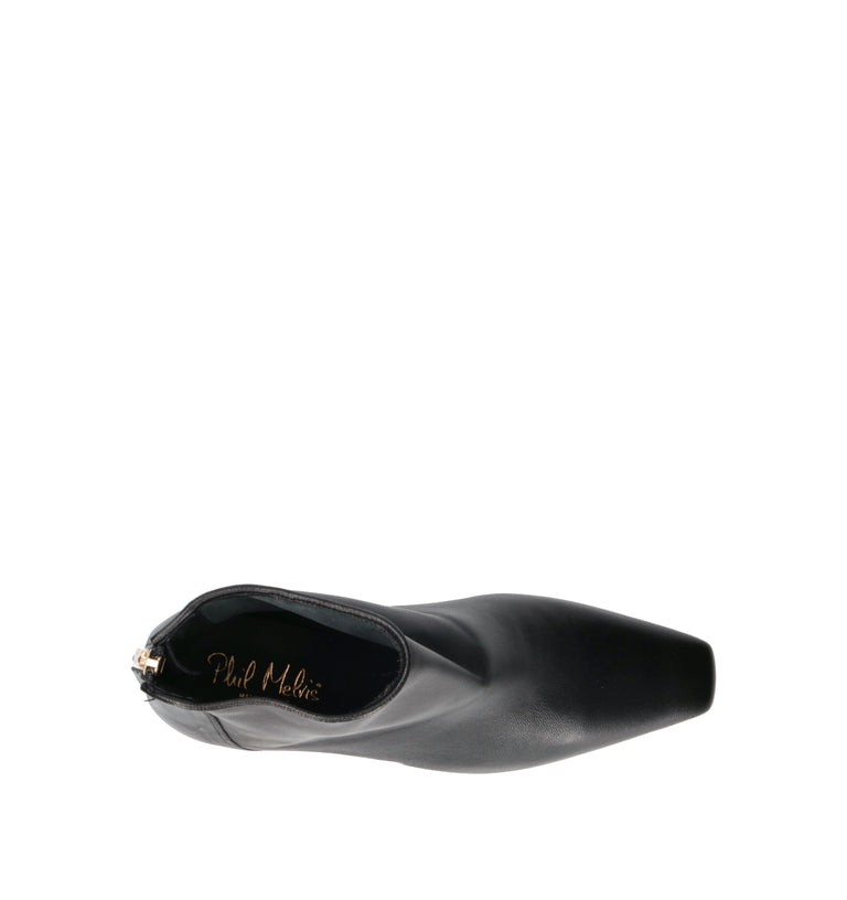 PHIL MELVIS Tronchetto donna nero in pelle