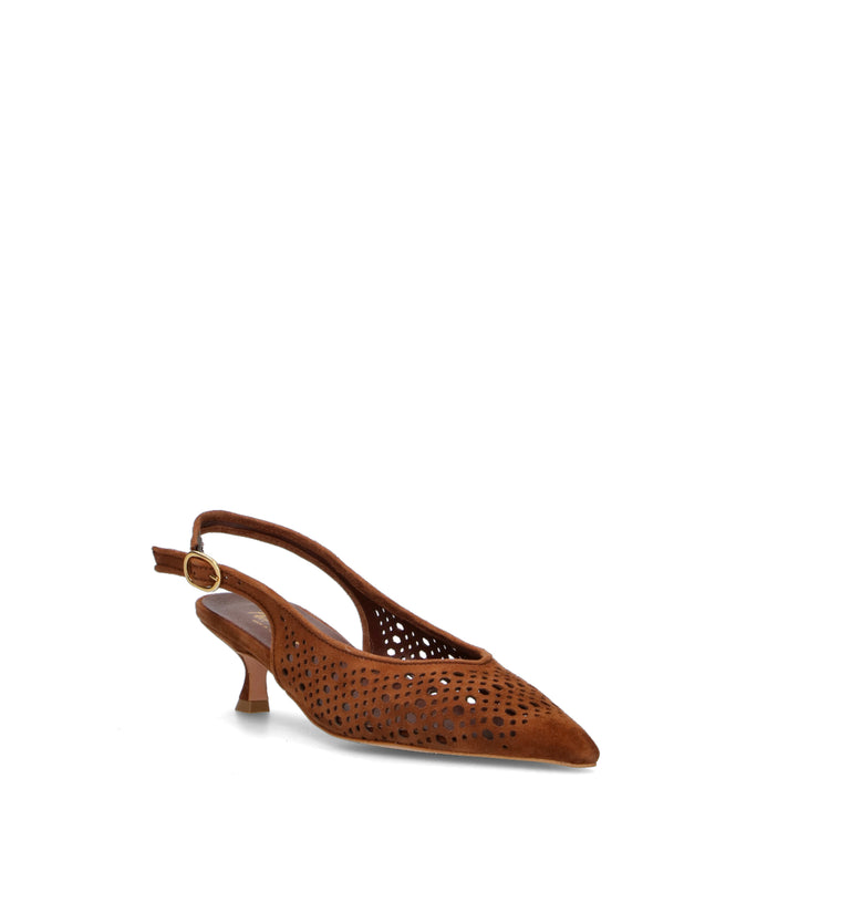 PHIL MELVIS Slingback donna cioccolato in suede