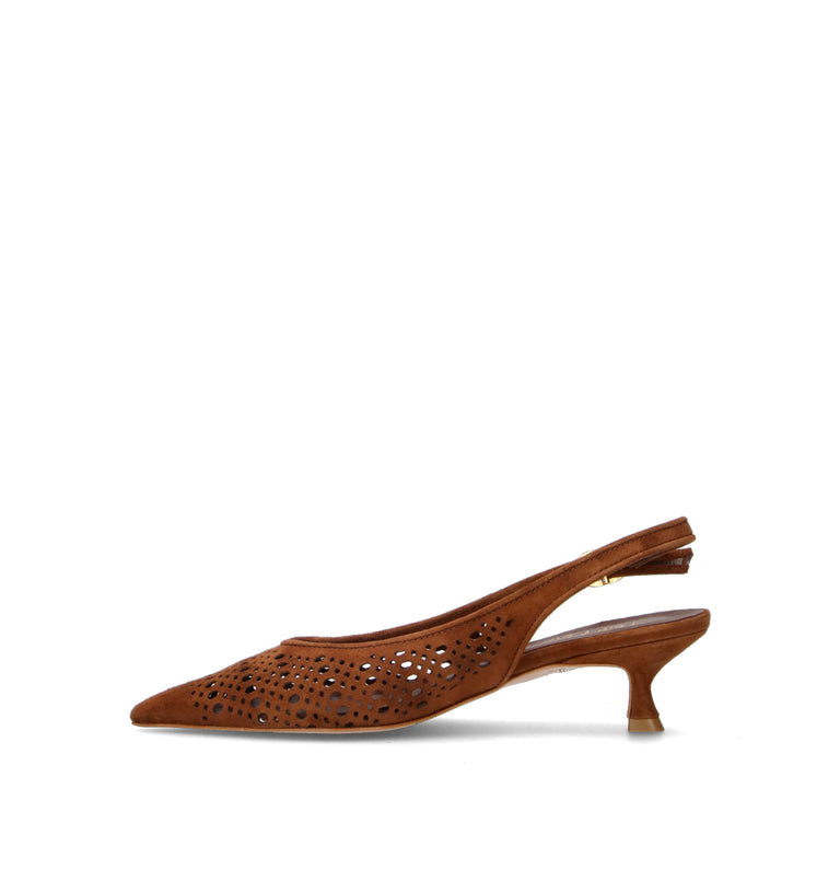 PHIL MELVIS Slingback donna cioccolato in suede