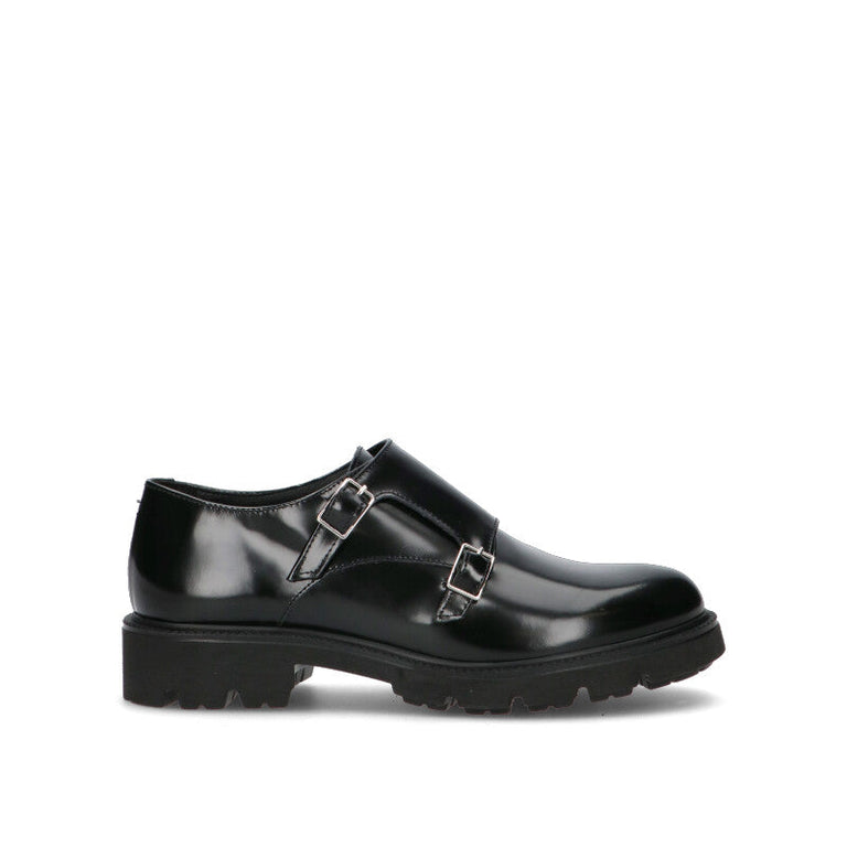 PHIL MELVIS Stringata donna nera in pelle