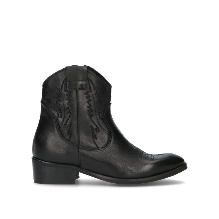 PHIL MELVIS Tronchetto donna nero in pelle