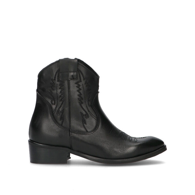 PHIL MELVIS Tronchetto donna nero in pelle