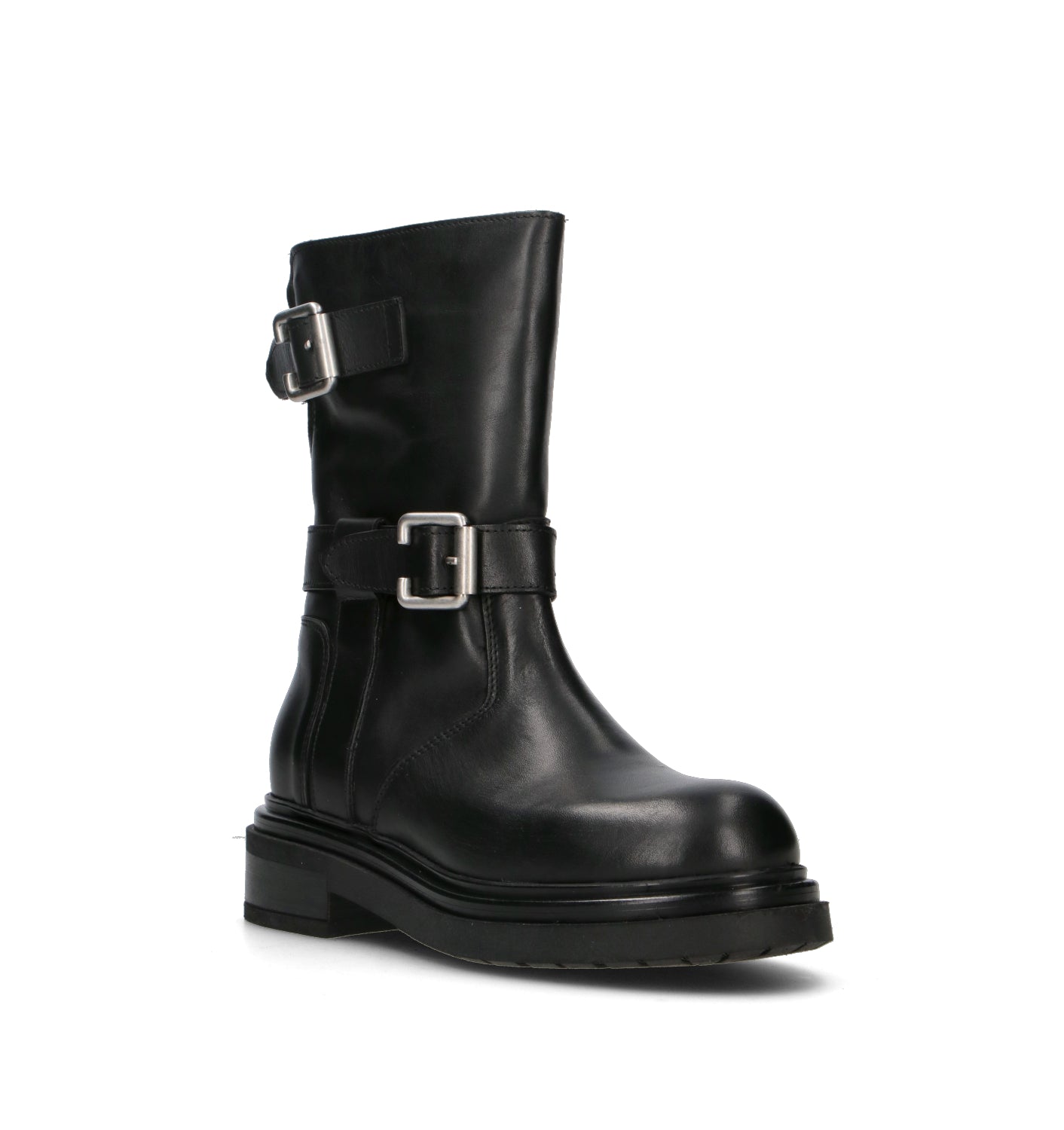 PHIL MELVIS Tronchetto donna nero in pelle