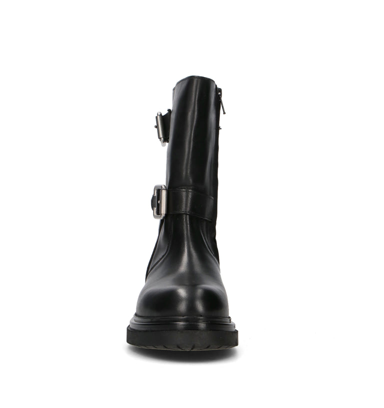 PHIL MELVIS Tronchetto donna nero in pelle