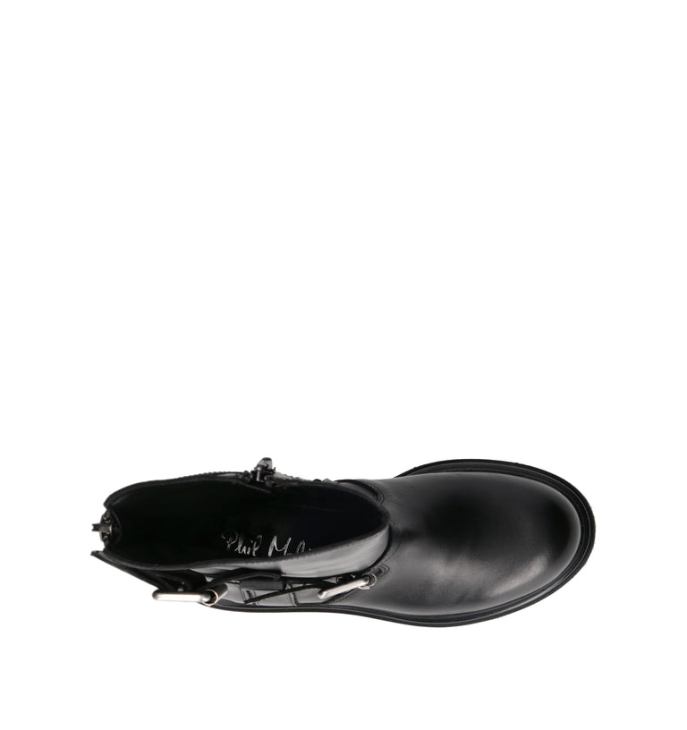 PHIL MELVIS Tronchetto donna nero in pelle