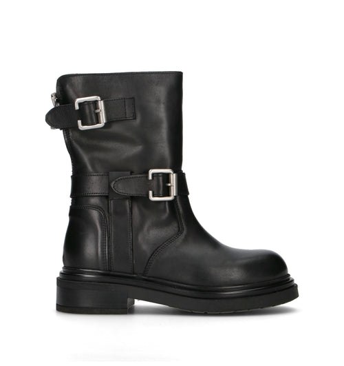PHIL MELVIS Tronchetto donna nero in pelle