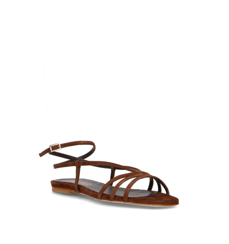 PHIL MELVIS Sandalo donna marrone in suede