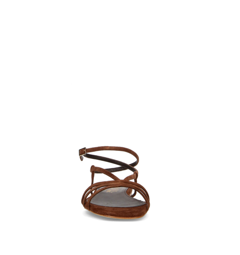 PHIL MELVIS Sandalo donna marrone in suede