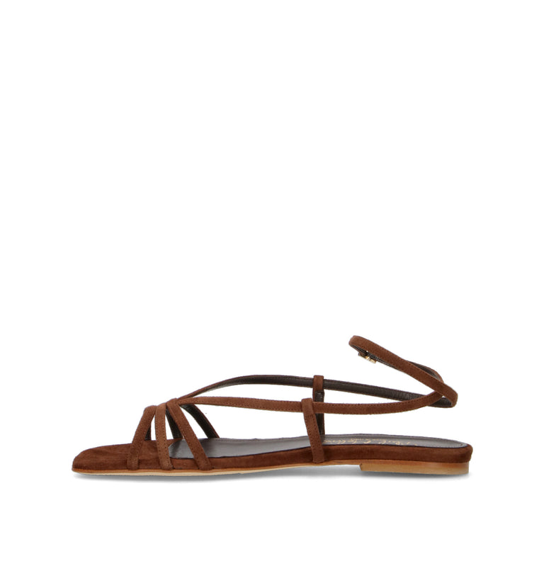 PHIL MELVIS Sandalo donna marrone in suede