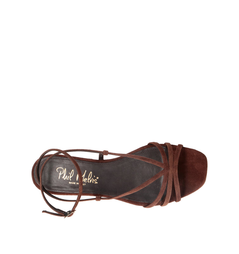 PHIL MELVIS Sandalo donna marrone in suede