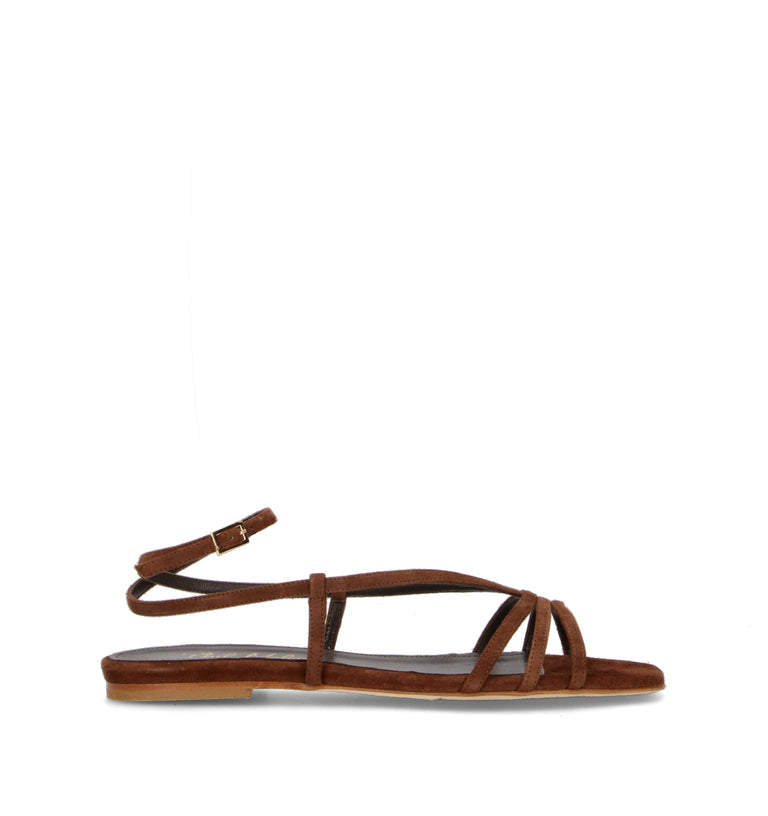 PHIL MELVIS Sandalo donna marrone in suede