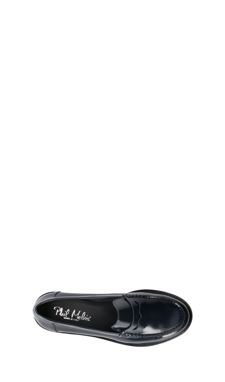 PHIL MELVIS Mocassino donna blu in pelle