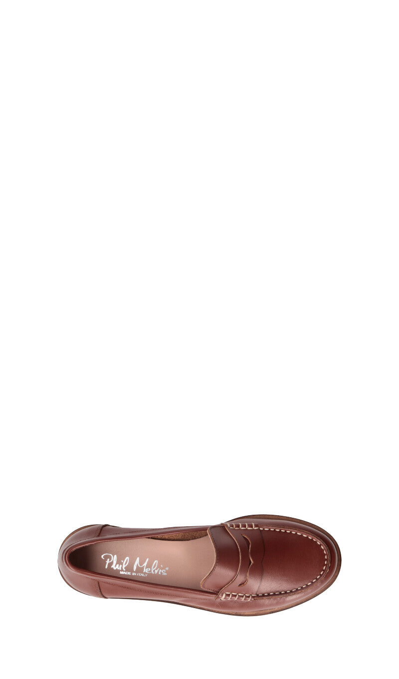 PHIL MELVIS Mocassino donna marrone in pelle