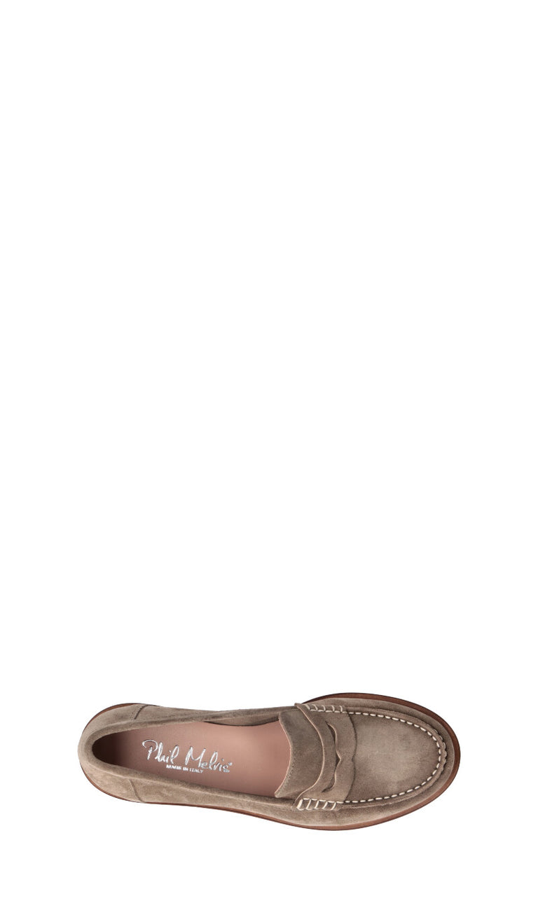PHIL MELVIS Mocassino donna mud in suede