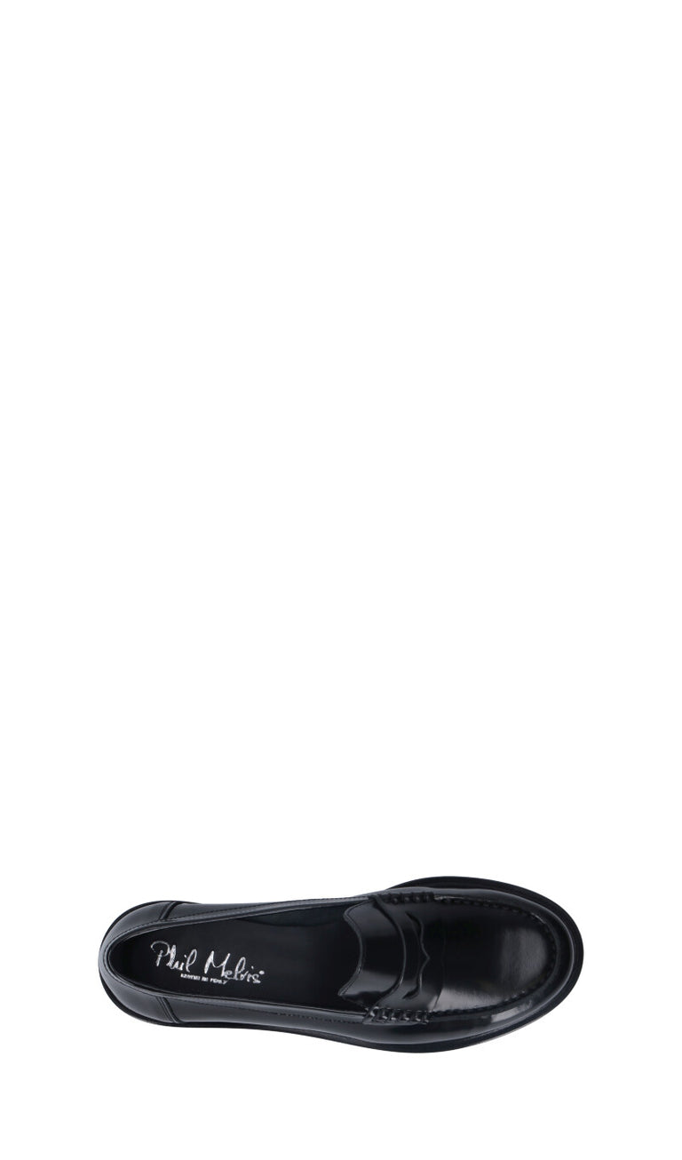 PHIL MELVIS Mocassino donna nero in pelle