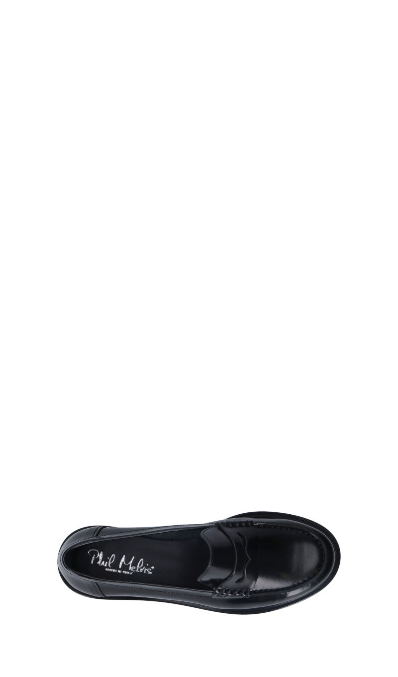 PHIL MELVIS Mocassino donna nero in pelle