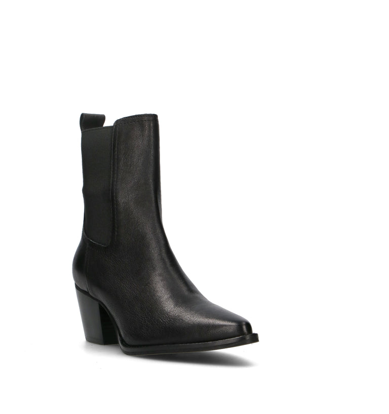 PHIL MELVIS Tronchetto donna nero in pelle