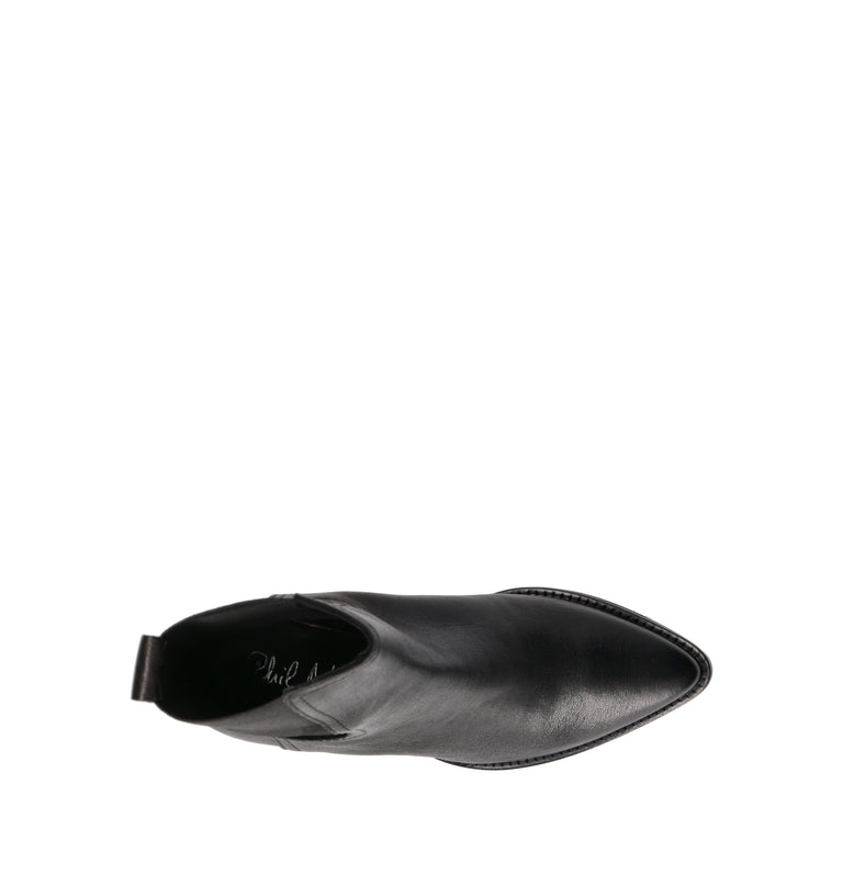 PHIL MELVIS Tronchetto donna nero in pelle