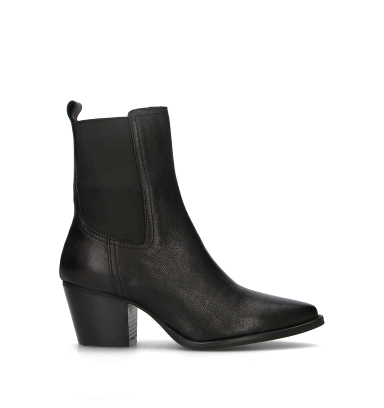 PHIL MELVIS Tronchetto donna nero in pelle
