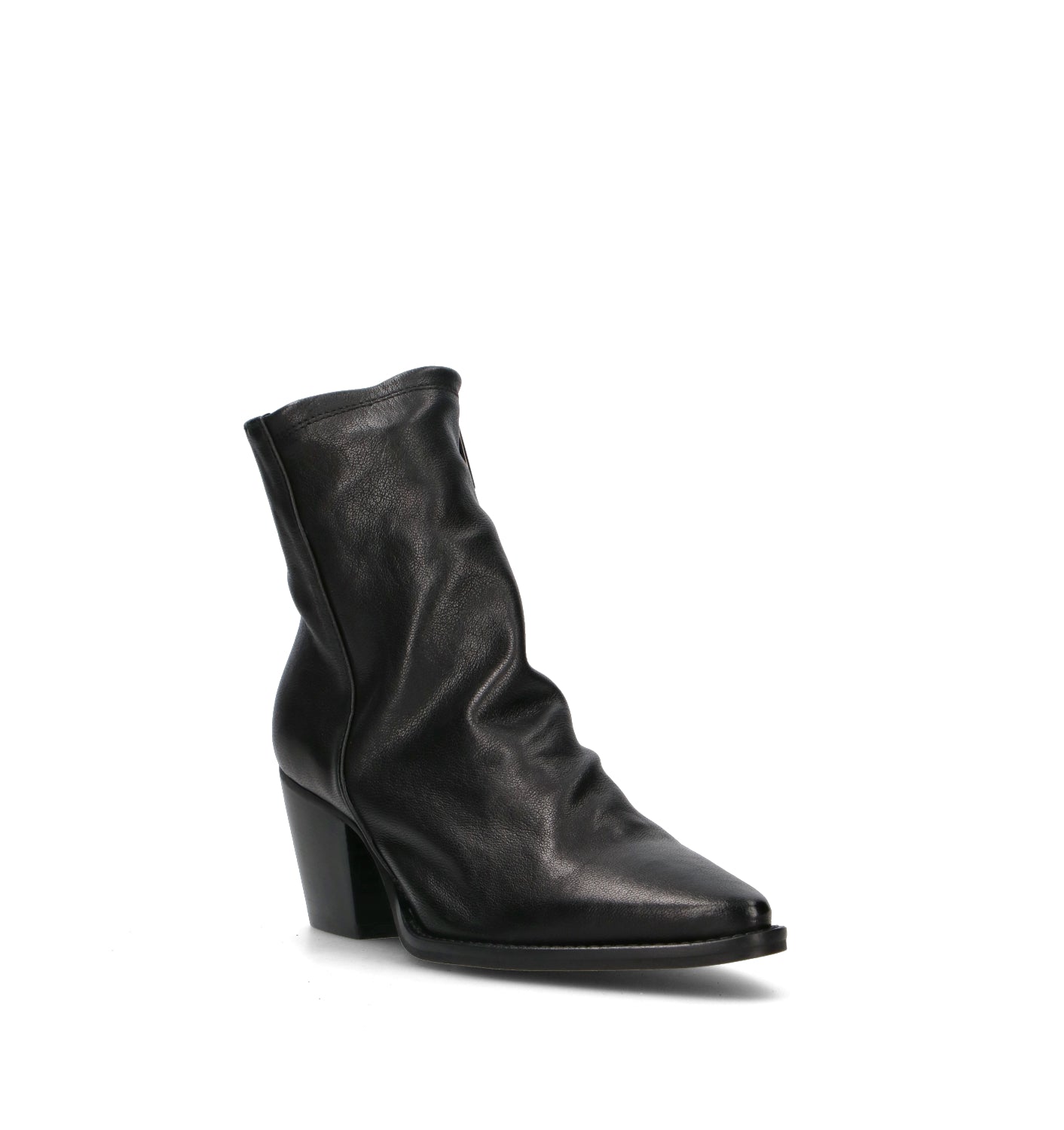 PHIL MELVIS Tronchetto donna nero in pelle