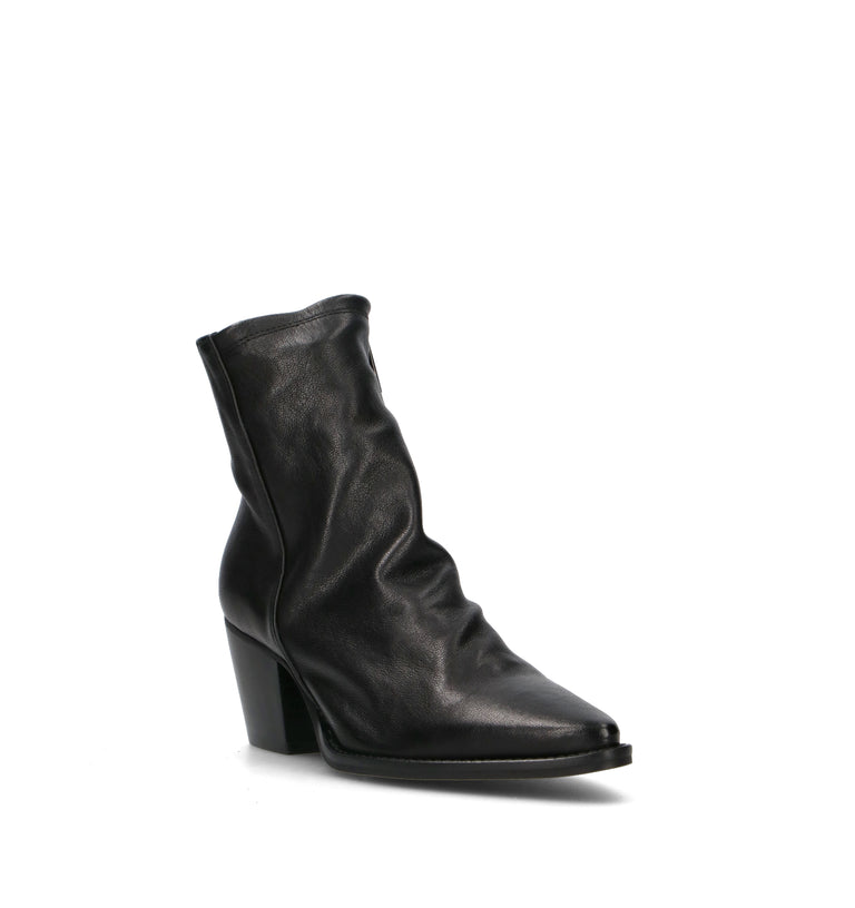 PHIL MELVIS Tronchetto donna nero in pelle