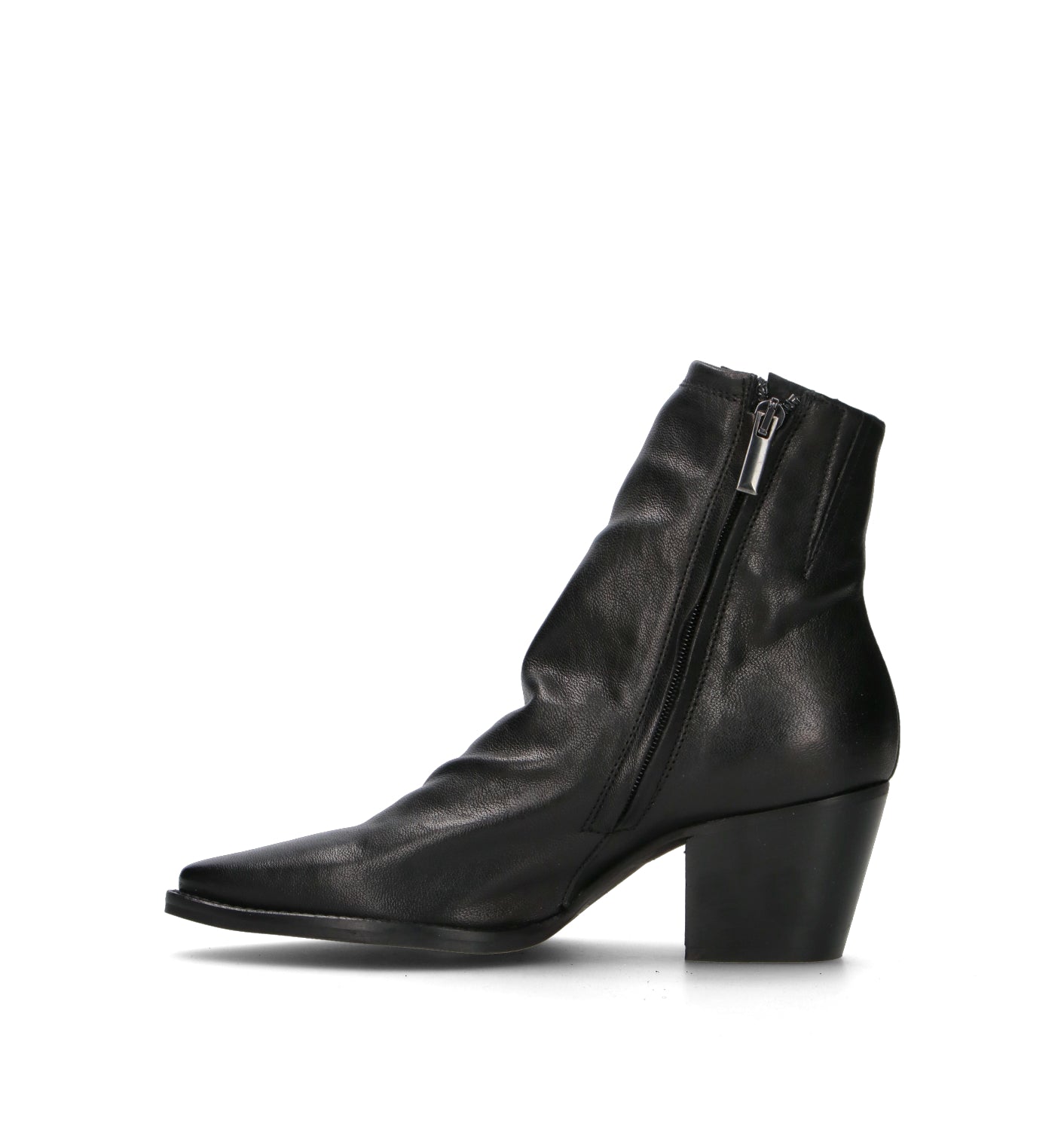 PHIL MELVIS Tronchetto donna nero in pelle
