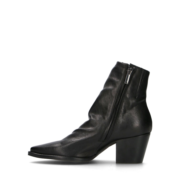 PHIL MELVIS Tronchetto donna nero in pelle