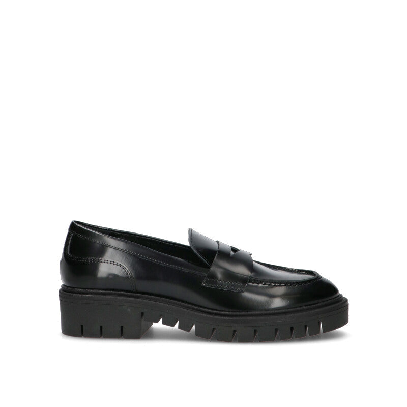 PHIL MELVIS Mocassino donna nero in pelle