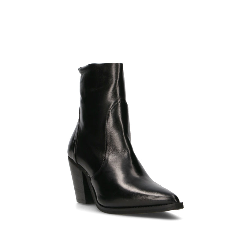 PHIL MELVIS Tronchetto donna nero in pelle