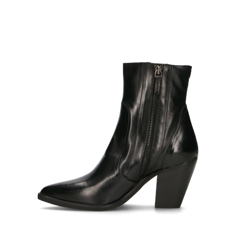 PHIL MELVIS Tronchetto donna nero in pelle