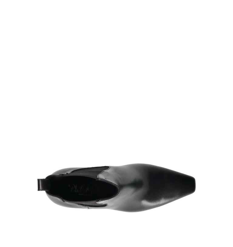 PHIL MELVIS Tronchetto donna nero in pelle