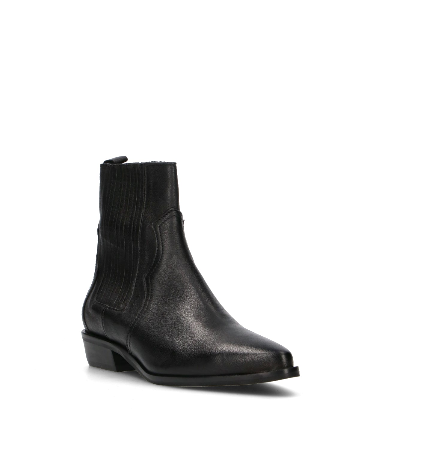 PHIL MELVIS Tronchetto donna nero in pelle
