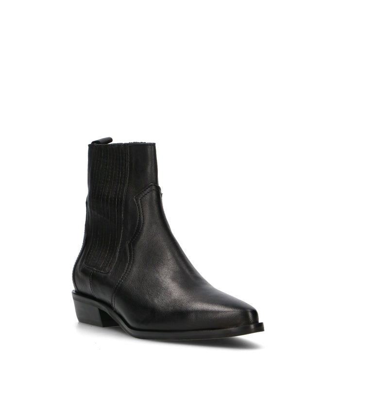 PHIL MELVIS Tronchetto donna nero in pelle