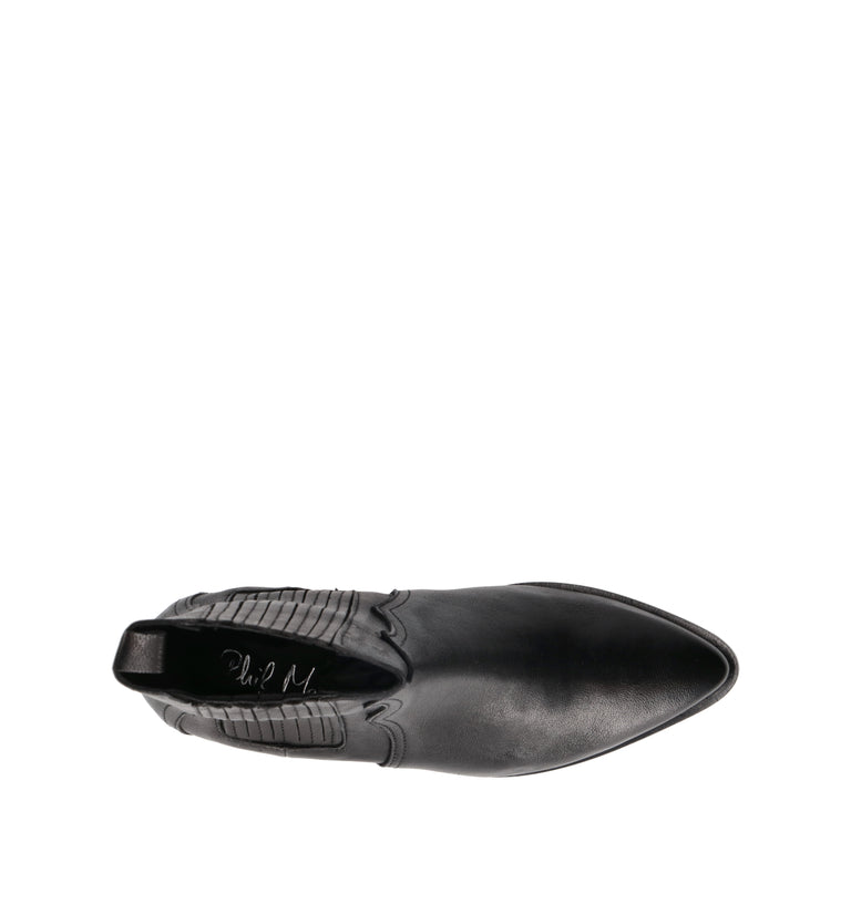 PHIL MELVIS Tronchetto donna nero in pelle