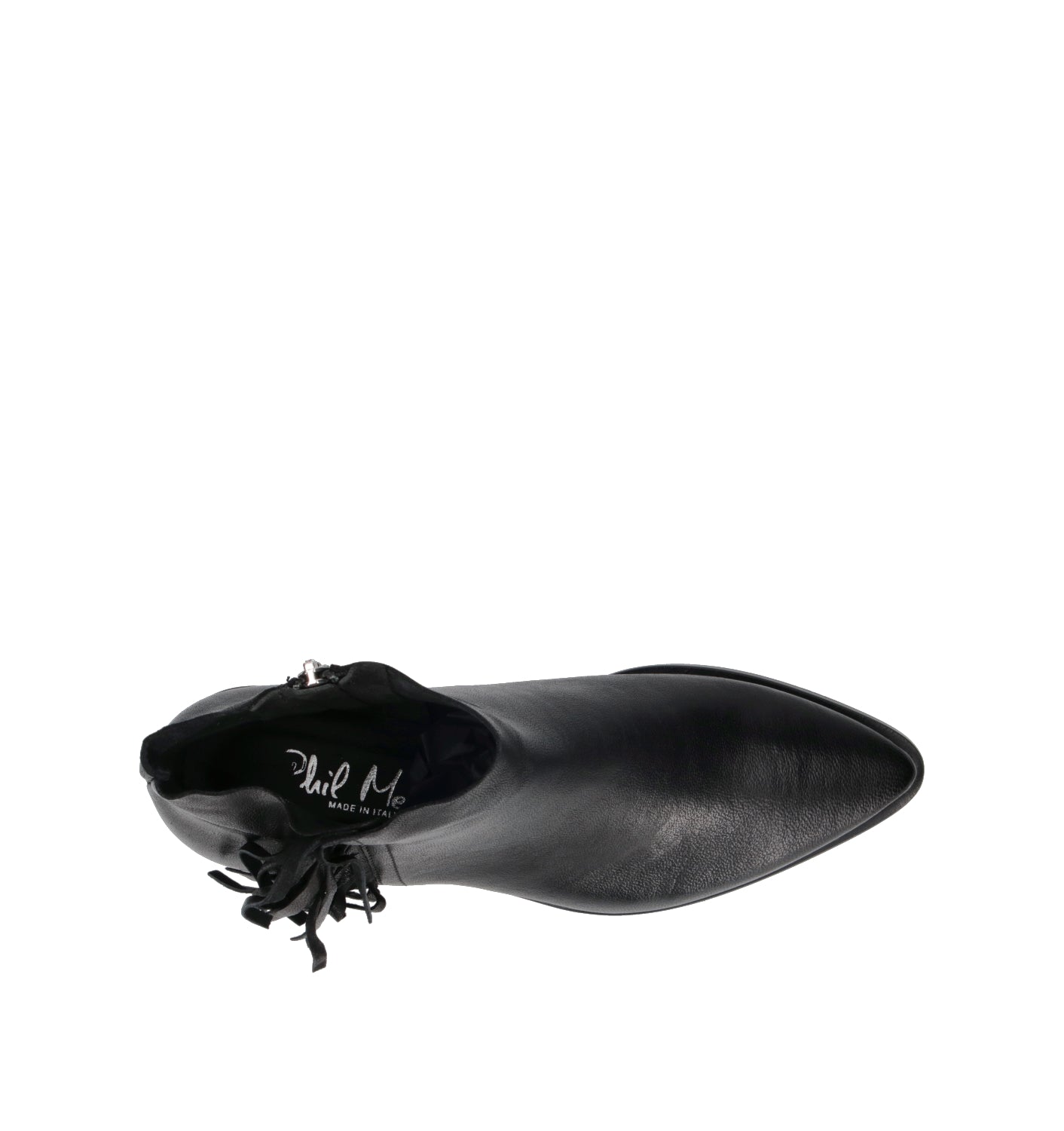 PHIL MELVIS Tronchetto donna nero in pelle