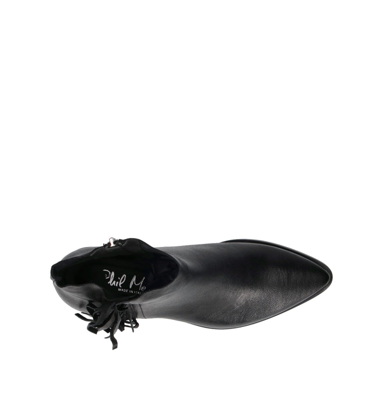 PHIL MELVIS Tronchetto donna nero in pelle